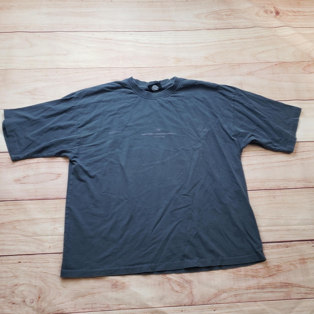 COLD CULTURE Shirt Mens Medium Gray Streetwear Cotton Short Sleeve Relaxed Fit